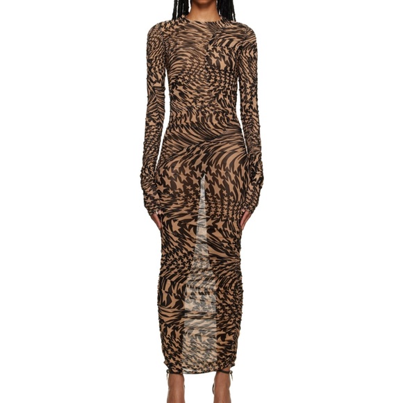 Mugler - Biege & Black Star Dress - Picture 2 of 2